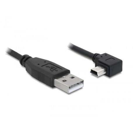 Delock USB 2.0-A apa - USB mini-B 5 tűs  hajlított apa átalakító kábel, 2m