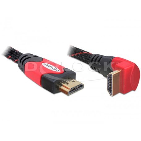 Delock High Speed HDMI Ethernet kábel, A-A apa/apa 5,0m hajlított
