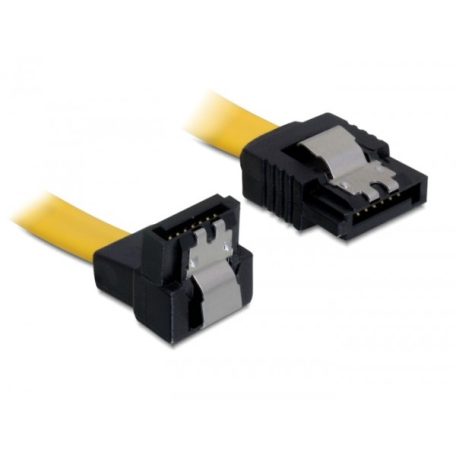 Delock SATA 6 Gb/s le/egyenes kábel, fém, 10 cm