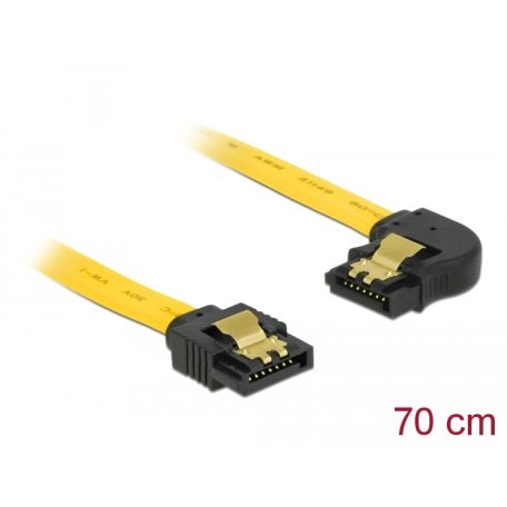 Delock SATA 6 Gb/s kábel egyenes - balra 90 fok 70 cm sárga