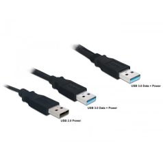 Delock kábel USB 3.0-A apa > USB 3.0-A apa + USB 2.0-A apa