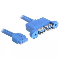   Delock USB 3.0-ás pin fejes kábel, anya > 2 x USB 3.0-A anya párhuzamos