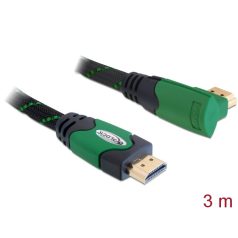  Delock Kábel High Speed HDMI típusú Ethernet – HDMI A dugós > HDMI A dugós derékszögű 4K 3 m