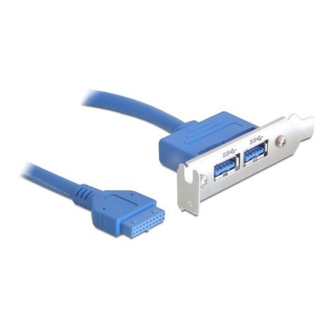 Delock kivezetés USB 3.0 pin header 19 pin 1 x belső > 2 x USB 3.0-A anya külső low profile