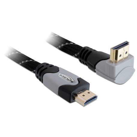 Delock High Speed HDMI-kábel típusú Ethernet – HDMI A dugós > HDMI A dugós derékszögű 4K 2 m