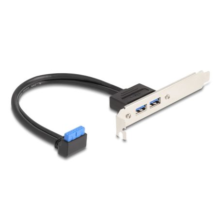 Delock Hornyos konzolos kábel 1 db. USB 5 Gbps tűfejes anya 90 -ban hajlított végződéssel és 2 db. USB 5 Gbps A-típusú anya végződéssel 50 cm