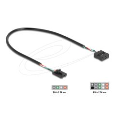   Delock Kábel USB 2.0-s csatlakozóhüvellyel, 2,54 mm, 4 tű a USB 2.0-s csatlakozóhüvellyel, 2,54 mm, 10 tű, 30 cm