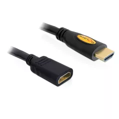   Delock magas sebességű HDMI hosszabbító kábel, Ethernettel, A apa / anya, 1 m