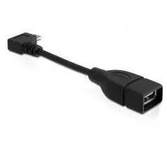   Delock USB kábel, micro-B, forgatott >  USB2.0-A anya OTG 11cm