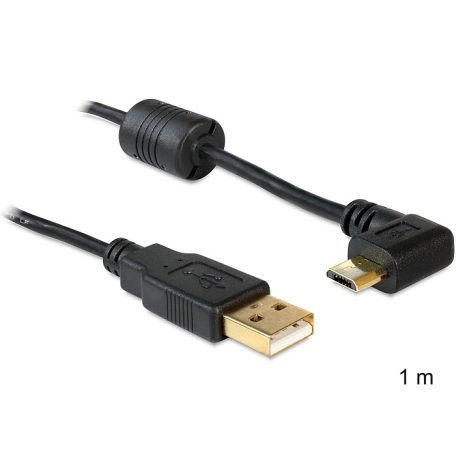 Delock USB-A apa > USB micro-B apa kábel, 90 -ban forgatott bal/jobb