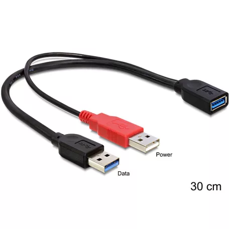 Delock USB 3.0-A anya > USB 3.0-A apa + USB 2.0-A apa kábel