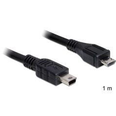 Delock USB 2.0 micro-B apa> USB mini apa kábel, 1 m