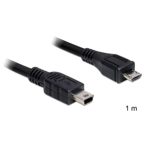 Delock USB 2.0 micro-B apa> USB mini apa kábel, 1 m