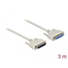 Delock D-Sub 25-ös soros kábel, dugó-hüvely, 3 m