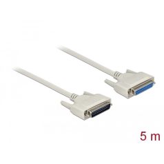 Delock D-Sub 25-ös soros kábel, dugó-hüvely, 5 m