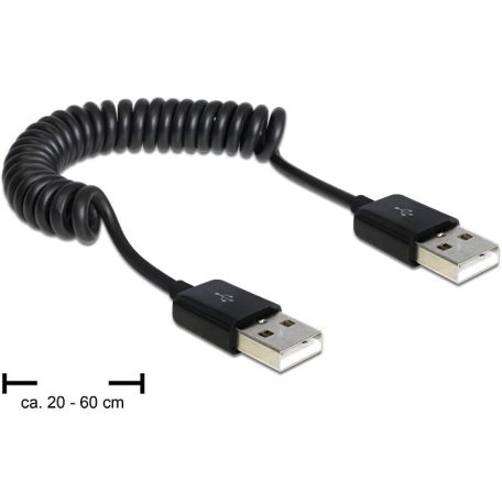 Delock USB 2.0-A apa / apa tekercselt kábel