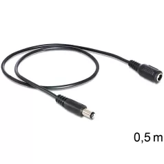   Delock DC (egyenáram) hosszabbító kábel, 5.5 x 2.1 mm apa > anya 0,5m