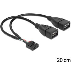 Delock USB 2.0 A típus, 2 x anya - pin fejes kábel