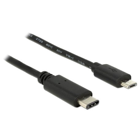 Delock Kábel USB Type-C  2.0 dugó > USB 2.0 Micro-B típusú dugó 0,5 m ...
