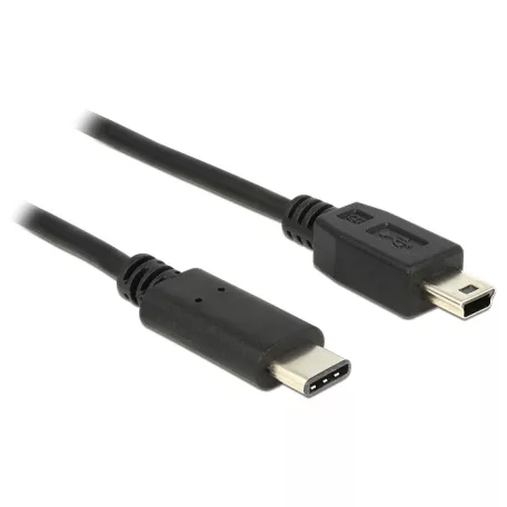 Delock Kábel USB Type-C™ 2.0 dugó > USB 2.0 Mini-B típusú dugó 0,5 m fekete