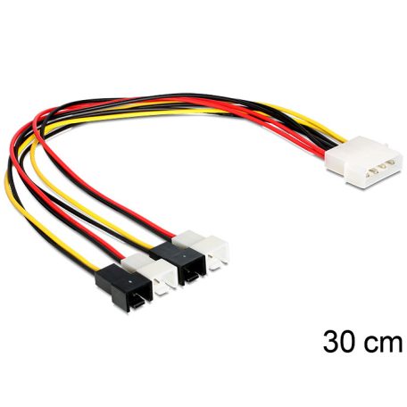 Delock Molex 4 pin apa > 4 x 2 pin ventillátor tápkábel