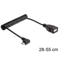 Delock USB mikro-B apa forgatott > USB 2.0-A anya OTG csavaros kábel