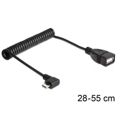   Delock USB mikro-B apa forgatott > USB 2.0-A anya OTG csavaros kábel