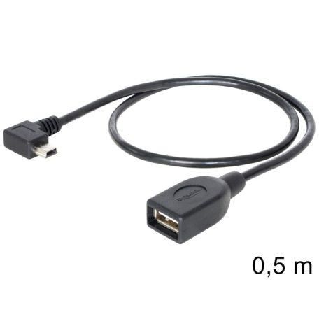 Delock USB mini apa forgatott > USB 2.0-A anya OTG kábel, 50 cm