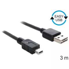 Delock EASY-USB 2.0 -A apa > USB 2.0 mini apa kábel, 3 m