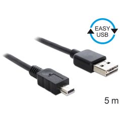 Delock EASY-USB 2.0 -A apa > USB 2.0 mini apa kábel, 5 m