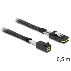   Delock Mini SAS HD x 4 SFF 8643 apa > Mini SAS x 4 36 Pin SFF 8087 apa kábel, 0,5 m