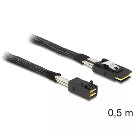 Delock Mini SAS HD x 4 SFF 8643 apa > Mini SAS x 4 36 Pin SFF 8087 apa kábel, 0,5 m