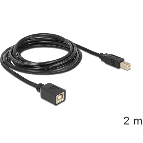 Delock USB 2.0 B apa > B anya hosszabbító kábel, 2 m