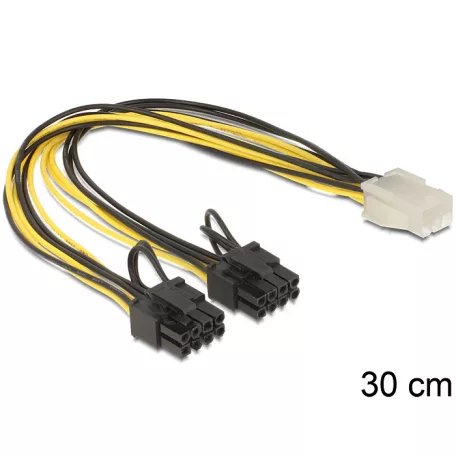 Delock PCI Expressz táp 6 pin anya > 2 x 8 pin apa kábel