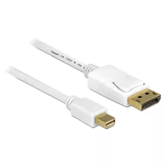   Delock Kábel mini Displayport dugó > Displayport dugó 5 m, fehér