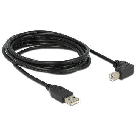 Delock USB2.0 kábel USB A dugó - USB B 90°dugó csatlakozókkal, 3m