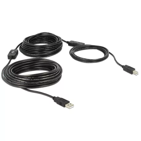 Delock Kábel USB 2.0 A típusú dugó > USB 2.0 B típusú dugó 20 m