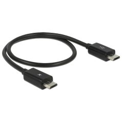   Delock Tápfeszültség-megosztó kábel Micro USB-B dugó > Micro USB-B dugó OTG