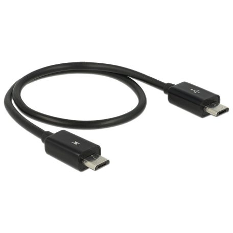 Delock Tápfeszültség-megosztó kábel Micro USB-B dugó > Micro USB-B dugó OTG