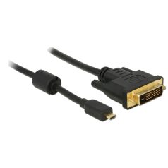   Delock HDMI-kábel Micro-D-csatlakozódugóval > DVI 24+1 csatlakozódugó 1 m