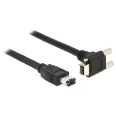   Delock Kábel FireWire 9 érintkezős dugó 90 fokos szögű, csavarokkal ellátott > 6 érintkezős dugó 3 m