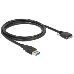   Delock Kábel USB 3.0 A típusú dugó > USB 3.0 Micro-B típusú dugó csavarokkal ellátott 1 m
