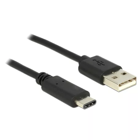 Delock Kábel USB C típus 2.0 dugó > USB 2.0 A típusú dugó 1 m fekete