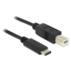   Delock Kábel USB Type-C 2.0 dugó > USB 2.0 B típusú dugó 1 m fekete