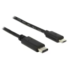   Delock Kábel USB C típus 2.0 dugó > USB 2.0 Micro-B típusú dugó 1 m fekete