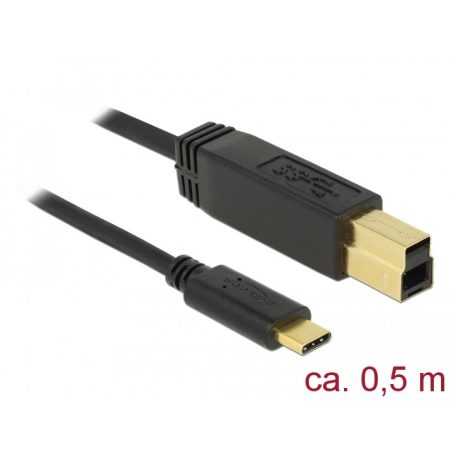 Delock USB 3.1 Gen 2 (10 Gbps) kábel Type-C a B-típusú 0,5 m