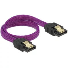   Delock prémium SATA Kábel 6 Gb/s 30 cm egyenes/ egyenes, lila metál