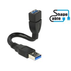   Delock kábel USB 3.0 A apa > USB 3.0 A anya ShapeCable 0,15 m