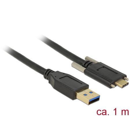 Delock SuperSpeed USB 10 Gbps (USB 3.1 Gen 2) kábel A-típusú apa csatlakozó > USB Type-C™ apa csatla