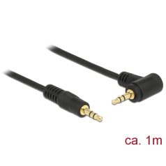   Delock Stereo Jack kábel 3.5 mm 3 pin apa > apa 1 m 90° fekete